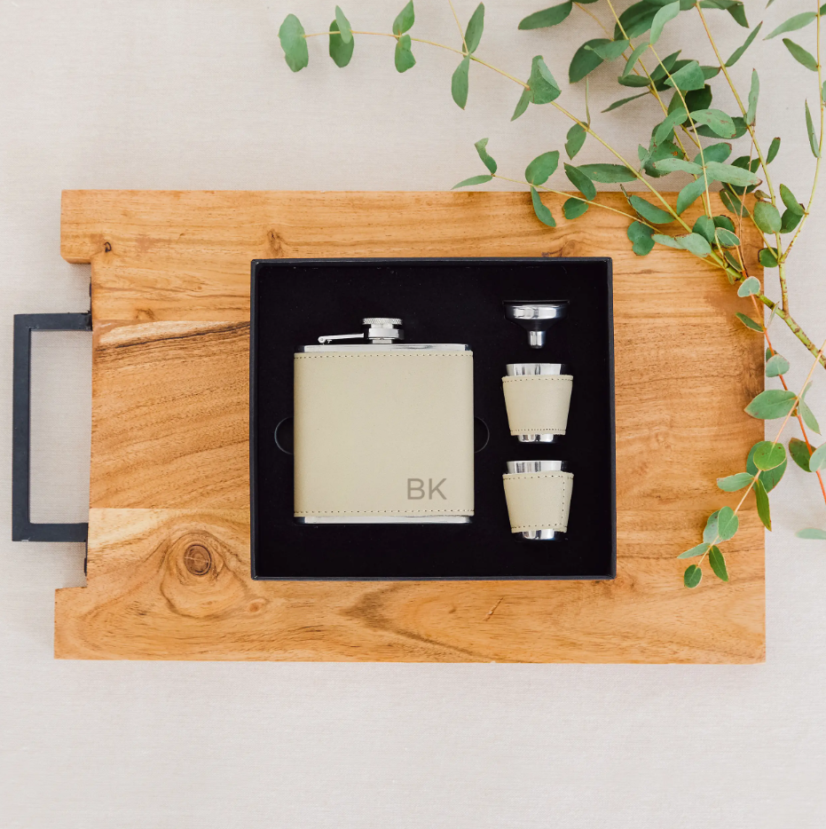 Monogram Flask Gift Set